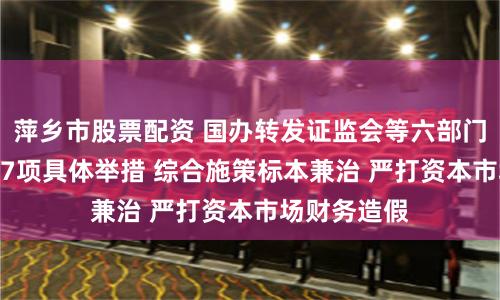 萍乡市股票配资 国办转发证监会等六部门意见 提出17项具体举措 综合施策标本兼治 严打资本市场财务造假